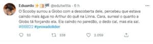 Internautas detonaram a Globo por favoritismo de Lina na prova do líder do BBB22 (Foto: Reprodução / Twitter) Internautas detonaram a Globo por favoritismo de Lina na prova do líder do BBB22 (Foto: Reprodução / Twitter)