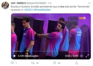 Internautas detonaram a Globo por favoritismo de Lina na prova do líder do BBB22 (Foto: Reprodução / Twitter) Internautas detonaram a Globo por favoritismo de Lina na prova do líder do BBB22 (Foto: Reprodução / Twitter)