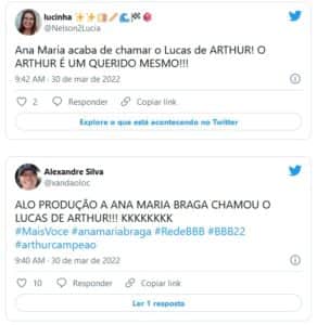 Ana Maria confundiu nome de Lucas, décimo eliminado do BBB22 e web não perdoou (Foto: Reprodução / Globoplay) Ana Maria confundiu nome de Lucas, décimo eliminado do BBB22 e web não perdoou (Foto: Reprodução / Globoplay)