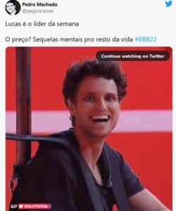 Internautas comentaram sobre a liderança de Lucas no BBB22 (Foto: Reprodução / Twitter) Internautas comentaram sobre a liderança de Lucas no BBB22 (Foto: Reprodução / Twitter)