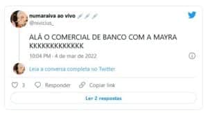 Web reagiu ao comercial estrelado por Maíra Cardi fazendo alusões ao seu marido que está no BBB22 (Foto: Reprodução / Twitter) Web reagiu ao comercial estrelado por Maíra Cardi fazendo alusões ao seu marido que está no BBB22 (Foto: Reprodução / Twitter)