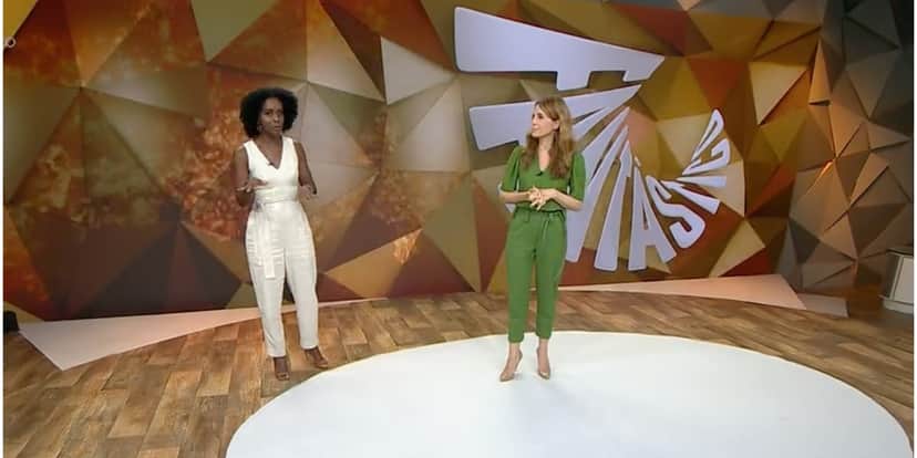 Maju Coutinho e Poliana Abritta no Fantástico (Foto: Reprodução) Maju Coutinho e Poliana Abritta no Fantástico (Foto: Reprodução)