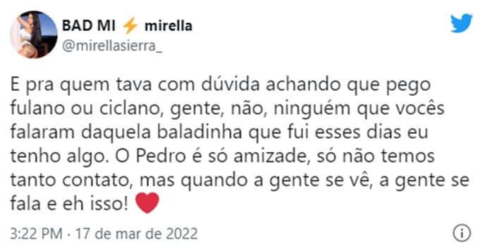 MC MIrella nega envolvimento amoroso com MC Pedrinho MC MIrella nega envolvimento amoroso com MC Pedrinho