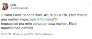 Telespectadores aprovaram 'Pantanal' (Foto: Reprodução / Twitter) Telespectadores aprovaram 'Pantanal' (Foto: Reprodução / Twitter)