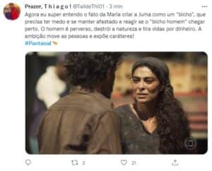 Juliana Paes roubou a cena do segundo capítulo de 'Pantanal' (Foto: Reprodução / Twitter) Juliana Paes roubou a cena do segundo capítulo de 'Pantanal' (Foto: Reprodução / Twitter)