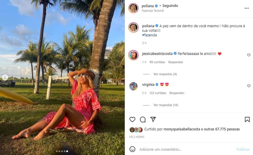 Poliana Rocha surpreendeu ao mandar recado após briga com Virgínia (Foto: Reprodução) Poliana Rocha surpreendeu ao mandar recado após briga com Virgínia (Foto: Reprodução)