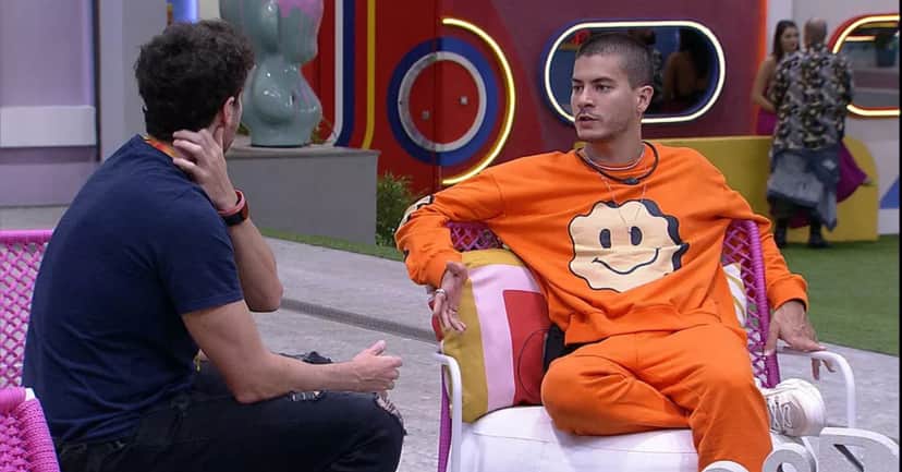 BBB22: Lucas e Arthur Aguiar conversam sobre estratégias de jogo (Foto: Reprodução) BBB22: Lucas e Arthur Aguiar conversam sobre estratégias de jogo (Foto: Reprodução)