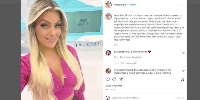 "Não me deixa empolgada para trabalhar", Renata Fan denuncia o que sofre no Jogo Aberto: "Péssimo momento" "Não me deixa empolgada para trabalhar", Renata Fan denuncia o que sofre no Jogo Aberto: "Péssimo momento"