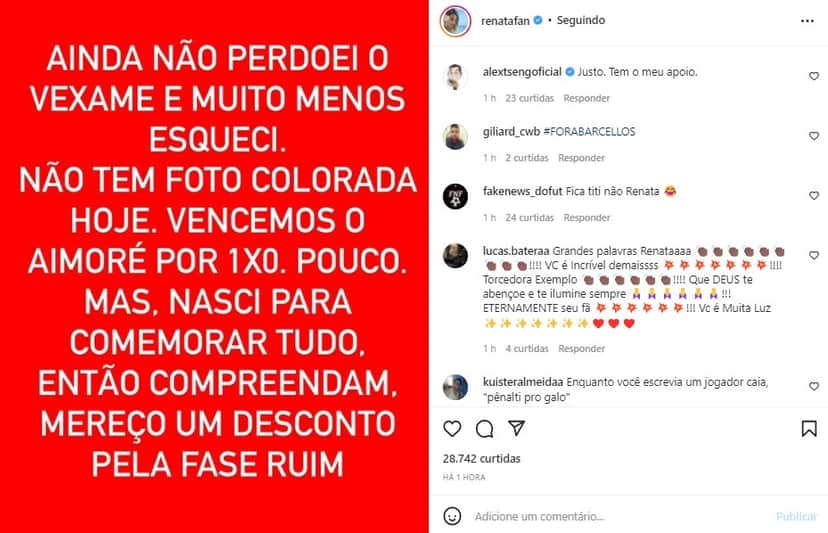 Renata Fan se mostrou decepcionada (Foto: Reprodução) Renata Fan se mostrou decepcionada (Foto: Reprodução)