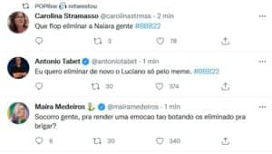 Internautas se divertem com lavação de roupa suja dos eliminados do BBB22 (Foto: Reprodução / Twitter) Internautas se divertem com lavação de roupa suja dos eliminados do BBB22 (Foto: Reprodução / Twitter)