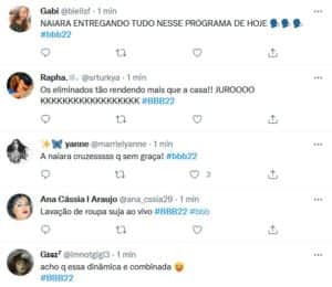 Internautas se divertem com lavação de roupa suja dos eliminados do BBB22 (Foto: Reprodução / Twitter) Internautas se divertem com lavação de roupa suja dos eliminados do BBB22 (Foto: Reprodução / Twitter)