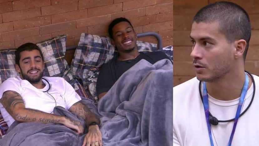 BBB22: Arthur Aguiar conversa com os aliados após a formação de Paredão (Foto: Reprodução/Montagem) BBB22: Arthur Aguiar conversa com os aliados após a formação de Paredão (Foto: Reprodução/Montagem)