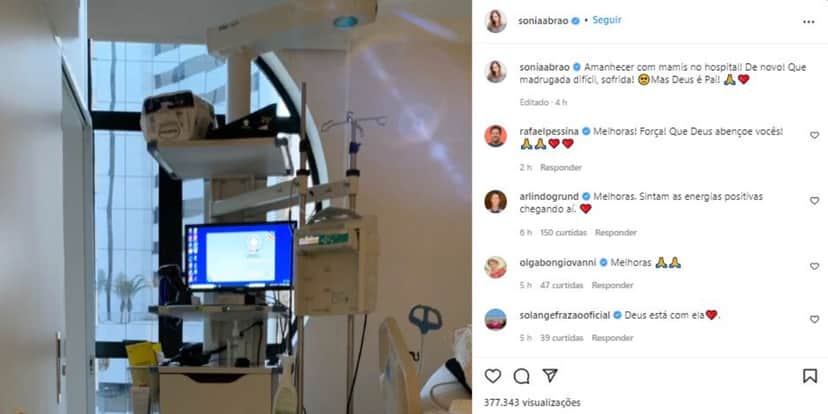 Sonia Abrão revelou que a mãe, Cecília Abrão, está internada após mais uma queda (Foto: Reprodução/Instagram) Sonia Abrão revelou que a mãe, Cecília Abrão, está internada após mais uma queda (Foto: Reprodução/Instagram)