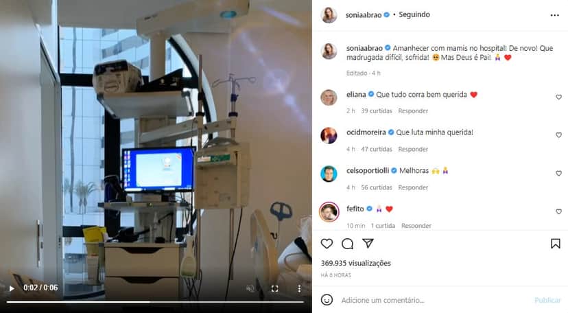 Sonia Abrão contou que sua mãe voltou a ser hospitalizada (Foto: Reprodução) Sonia Abrão contou que sua mãe voltou a ser hospitalizada (Foto: Reprodução)