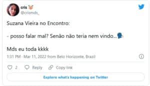  Suzana Vieira não gostou da saída de Jade e alfinetou até a Globo (Foto: Reprodução / Twitter)