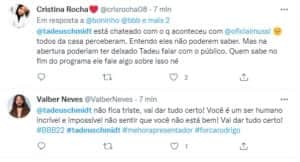 Internautas comentaram Tadeu no BBB22, devastado com o acidente de Rodrigo Mussi (Foto: Reprodução / Twitter) Internautas comentaram Tadeu no BBB22, devastado com o acidente de Rodrigo Mussi (Foto: Reprodução / Twitter)
