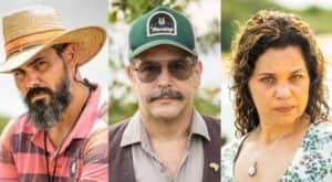 Alcides (Juliano Cazarré), Tenório (Murilo Benício) e Maria Bruaca (Isabel Teixeira) no remake de 'Pantanal' (Foto: Reprodução / Internet) Alcides (Juliano Cazarré), Tenório (Murilo Benício) e Maria Bruaca (Isabel Teixeira) no remake de 'Pantanal' (Foto: Reprodução / Internet)