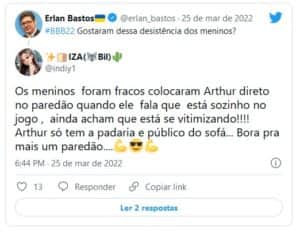 Web reprovou vitória de Lina como líder do BBB22 (Foto: Reprodução / Twitter) Web reprovou vitória de Lina como líder do BBB22 (Foto: Reprodução / Twitter)