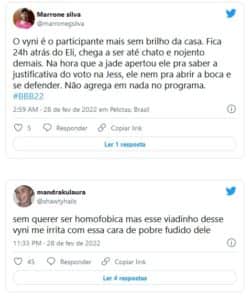 Vyni está sofrendo homofobia na web (Foto: Reprodução / Twitter) Vyni está sofrendo homofobia na web (Foto: Reprodução / Twitter)