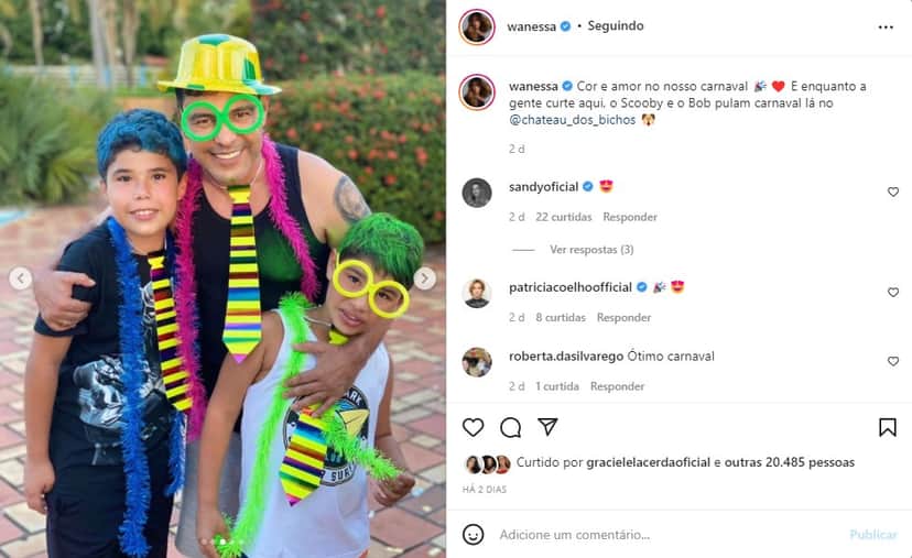 Nas redes sociais, Wanessa expõe Carnaval em família (Foto: Reprodução) Nas redes sociais, Wanessa expõe Carnaval em família (Foto: Reprodução)