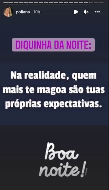 Publicação de Poliana Rocha, esposa de Leonardo nos stories (Foto: Reprodução/ Instagram) Publicação de Poliana Rocha, esposa de Leonardo nos stories (Foto: Reprodução/ Instagram)