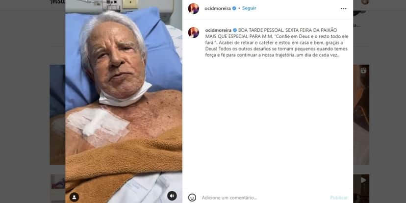 Cid Moreira é internado aos 94, surge em maca de hospital e passa por cirurgia: "Um dia de cada vez" Cid Moreira é internado aos 94, surge em maca de hospital e passa por cirurgia: "Um dia de cada vez"