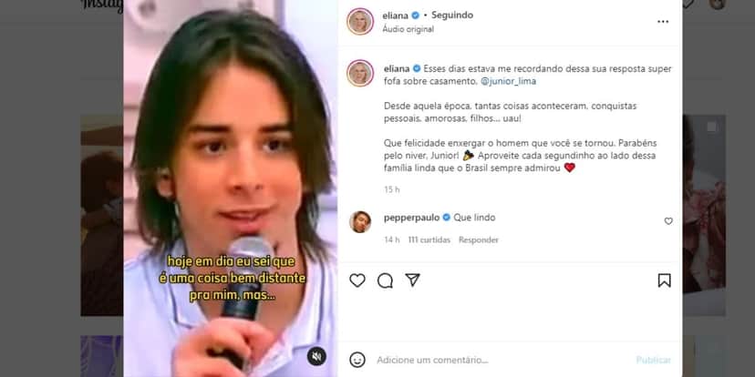 Eliana escancara vida íntima de Júnior Lima, após boatos e vídeo mostra ator confirmando: "Hoje eu sei" Eliana escancara vida íntima de Júnior Lima, após boatos e vídeo mostra ator confirmando: "Hoje eu sei"