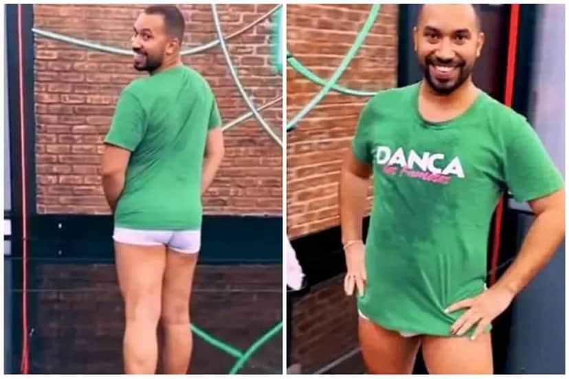 Gil do Vigor fica só de cueca e caiseta nos ensaios da Dança dos Famosos Gil do Vigor fica só de cueca e caiseta nos ensaios da Dança dos Famosos
