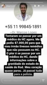 Irmão de Rodrigo Mussi do BBB22 sofre tentativa de golpe de falso médico (Foto: Reprodução / Instagram) Irmão de Rodrigo Mussi do BBB22 sofre tentativa de golpe de falso médico (Foto: Reprodução / Instagram)