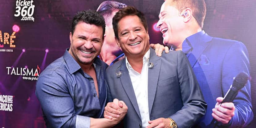 Eduardo Costa e Leonardo quando trabalhavam juntos (Foto: AgNews) Eduardo Costa e Leonardo quando trabalhavam juntos (Foto: AgNews)
