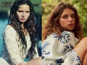 Ingra Lyberato como Madeleine na versão original de 'Pantanal' e Bruna Linzmeyer, no remake na primeira fase da trama (Reprodução / Internet) Ingra Lyberato como Madeleine na versão original de 'Pantanal' e Bruna Linzmeyer, no remake na primeira fase da trama (Reprodução / Internet)