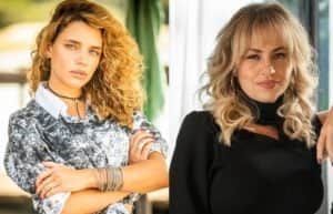 Bruna Linzmeyer vive Madeleine na primeira fase de 'Pantanal' e Karine Teles na segunda fase do remake da Globo (Reprodução / Internet) Bruna Linzmeyer vive Madeleine na primeira fase de 'Pantanal' e Karine Teles na segunda fase do remake da Globo (Reprodução / Internet)