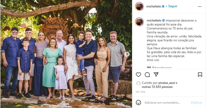 Michel Teló reúne a família e faz anúncio - Foto: Reprodução Michel Teló reúne a família e faz anúncio - Foto: Reprodução