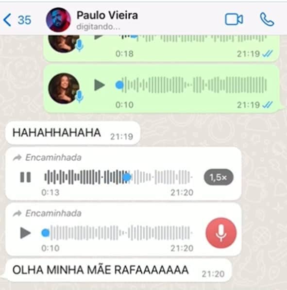 Paulo Vieira expõe áudios de bronca da mãe para Rafa Kalimann Paulo Vieira expõe áudios de bronca da mãe para Rafa Kalimann