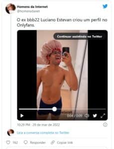 Luciano Estevan, primeiro eliminado do BBB22, criou um perfil no site adulto (Foto: Reprodução / Twitter) Luciano Estevan, primeiro eliminado do BBB22, criou um perfil no site adulto (Foto: Reprodução / Twitter)