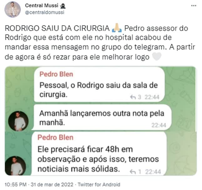 Amigos e administradores de Rodrigo Mussi informam a verdade em página de fãs do ex-BBB22 Amigos e administradores de Rodrigo Mussi informam a verdade em página de fãs do ex-BBB22