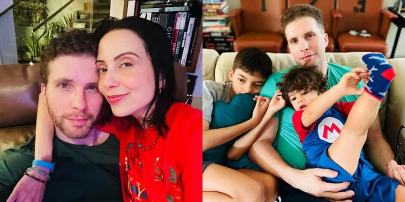 Thiago Fragoso com Mariana Vaz e os filhos (Foto: Reprodução/Instagram) Thiago Fragoso com Mariana Vaz e os filhos (Foto: Reprodução/Instagram)