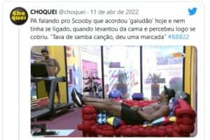 Paulo André acordou excitado e comentou com Scooby no BBB22 (Foto: Reprodução / Twitter) Paulo André acordou excitado e comentou com Scooby no BBB22 (Foto: Reprodução / Twitter)