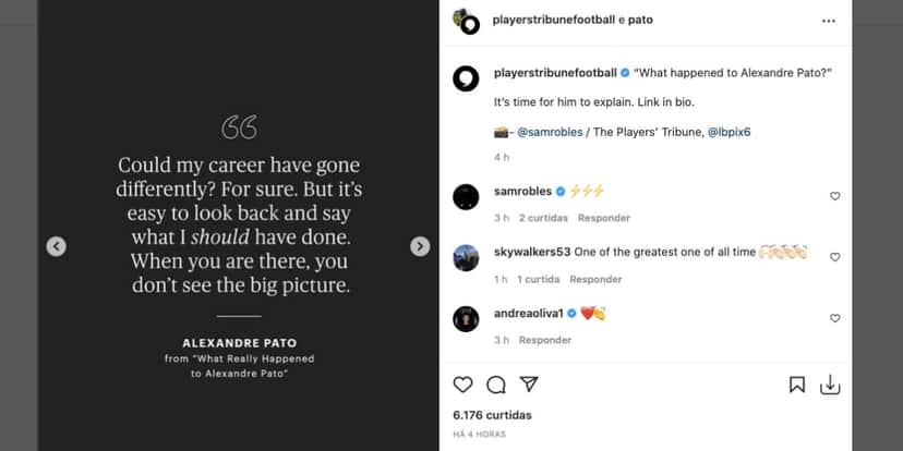 Alexandre Pato fala sobre inicio da carreira (Reprodução) Alexandre Pato fala sobre inicio da carreira (Reprodução)