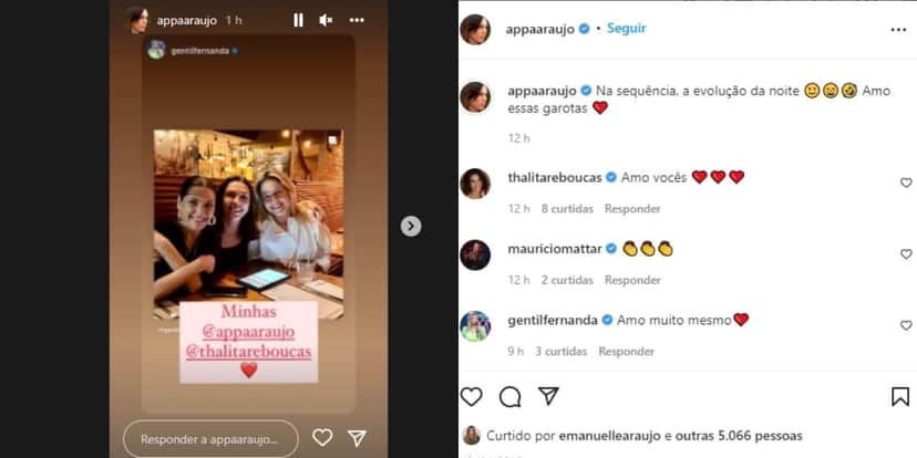 Ana Paula Araújo surge com apresentadora da Globo, expõe relação e declara amor: "Minha" Ana Paula Araújo surge com apresentadora da Globo, expõe relação e declara amor: "Minha"
