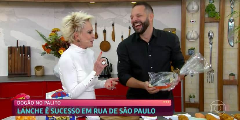 Ana Maria Braga brincou com o repórter Mateus Luz durante o "Mais Você" (Foto: Reprodução/TV Globo) Ana Maria Braga brincou com o repórter Mateus Luz durante o "Mais Você" (Foto: Reprodução/TV Globo)