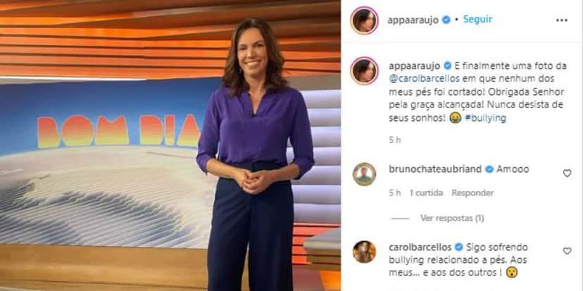 Ana Paula Araújo brincou com Carol Barcellos (Foto: Reprodução/Instagram) Ana Paula Araújo brincou com Carol Barcellos (Foto: Reprodução/Instagram)