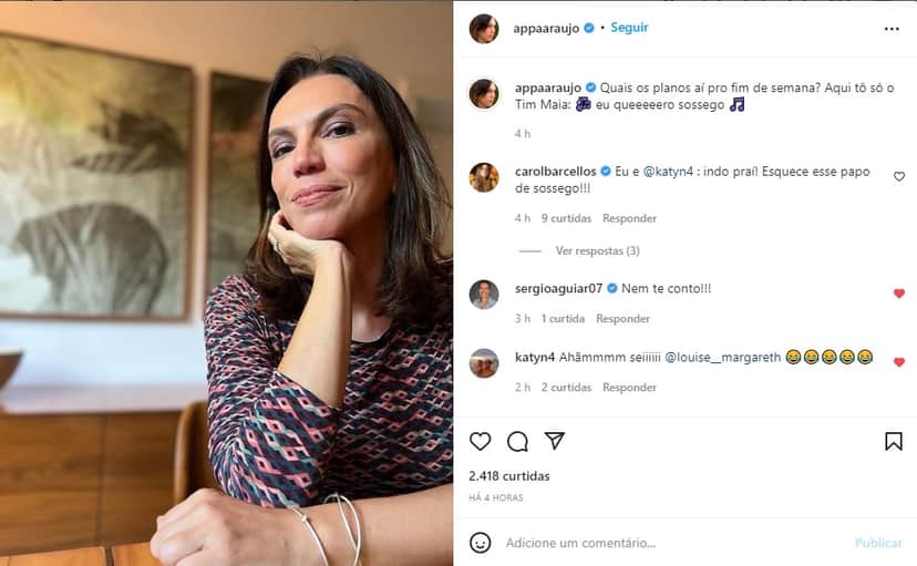 Ana Paula Araújo fala sobre fim de semana - Foto: Reprodução Ana Paula Araújo fala sobre fim de semana - Foto: Reprodução