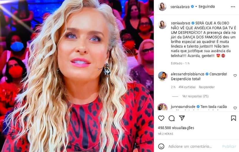 Angélica recebeu apoio de Sonia Abrão para voltar a Globo (Foto: Reprodução/ Instagram) Angélica recebeu apoio de Sonia Abrão para voltar a Globo (Foto: Reprodução/ Instagram)