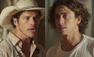 Tadeu (José Loreto) e Jove (Jesuita Barbosa) em Pantanal; irmãos vão ficar em pé de guerra (Foto: Reprodução / Globo) Tadeu (José Loreto) e Jove (Jesuita Barbosa) em Pantanal; irmãos vão ficar em pé de guerra (Foto: Reprodução / Globo)