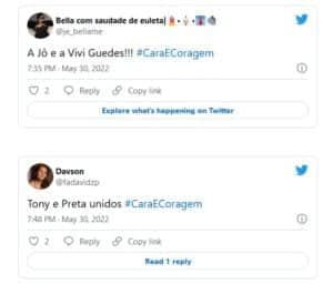 Web repercutiu os personagens de Paolla Oliveira, Marcelo Serrado e Taís Araújo em "Cara e Coragem" (Foto: Reprodução / Twitter) Web repercutiu os personagens de Paolla Oliveira, Marcelo Serrado e Taís Araújo em "Cara e Coragem" (Foto: Reprodução / Twitter)