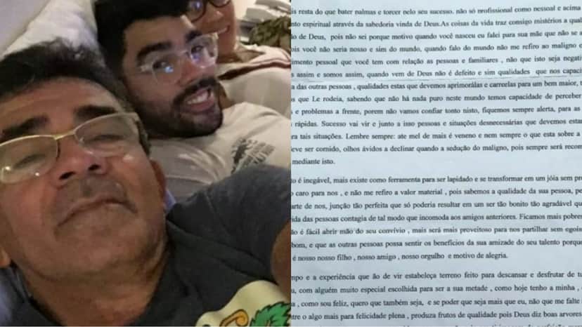 Cizinato, seu filgo Gabriel Diniz e a carta encontrada Cizinato, seu filgo Gabriel Diniz e a carta encontrada