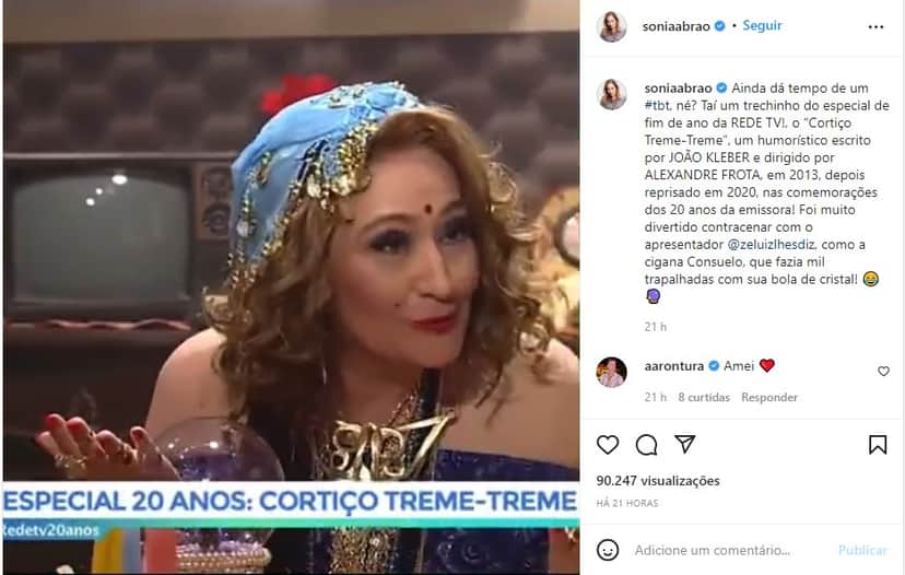 Sonia Abrão como Consuelo na sitcon Cortiço Treme-Treme - Foto: Reprodução