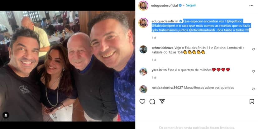 "Juntos", Edu Guedes expõe encontro com jornalista da Record, entrega passado e confirma: "Especial" "Juntos", Edu Guedes expõe encontro com jornalista da Record, entrega passado e confirma: "Especial"