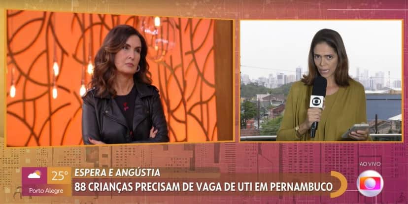 A repórter Danielle Fonseca detalhou desastres no Recife para Fátima Bernardes, no "Encontro" (Foto: Reprodução/TV Globo) A repórter Danielle Fonseca detalhou desastres no Recife para Fátima Bernardes, no "Encontro" (Foto: Reprodução/TV Globo)